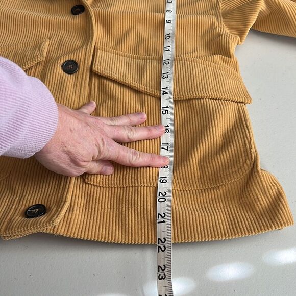 Avec Les Filles Corduroy Shacket Jacket Mustard Yellow Size Xsmall - Picture 8 of 9